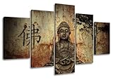 Visario 5502 - Quadro su Tela Buddha, 160 cm, 5 Pezzi