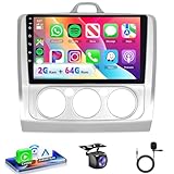 VECHTEL Autoradio 2G+64G Android 15 per Ford Focus Exi MT 2 3 Mk2 Mk3 2004-2011, 9" HD 2.5D Schermo Tactile Stereo Auto co Carplay Android Auto senza Fili GPS Wi-Fi USB Bluetooth FM RDS Retrocamera