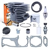 Mtanlo Kit Pistone Cilindro 47MM per Husqvarna 357 357XP 357XP EPA 359 359XP 359XP EPA Motosega 537157304 580303302 537157302 537248504 537248502 Kit Guarnizioni Valvola Limitatrice di Pressione