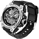 PINIDOUS Orologio Uomo Orologio Digitale Sportivo Uomo,Analogico Digitale Display Orologio Impermeabile Militari con Allarmi,Cronometro,Suoneria Oraria Orologio Multifunzione
