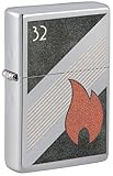 ZIPPO 32 Flame Vintage Cromo Lucido Color 60006603 Accendino originale