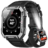 Blackview Smartwatch Uomo, Smartwatch Militare Uomo Fitness con Chiamate Bluetooth,2.01" Orologio Intelligente 112+ modalità Sportive/900 mAh/Sonno/Cardiofrequenzimetro/Torcia/Bussola per Android iOS