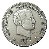 WLZQELVCF Moneta d'Argento Italiana da 5 Lire 1808-1813, 1810B