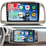 GOHHDL 4G+64G 8 Core Autoradio Android Navi 2Din per Nissan MICRA K12 2002-2009 con Carplay Android Auto, schermo da 9 pollici con GPS Navi WiFi Bluetooth FM/RDS Radio SWC + AHD Telecamera e MIC
