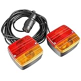 MAMIZO Fanali Posteriori Rimorchio Magnetica Installazione 12V 7M Cavo 7 Pin Spina Impermeabile Rimorchio Luci Posteriori Kit Per RV Autocarro Trattore Rimorchio Camion