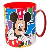 Tazza in plastica riutilizzabile Topolino Paperino Pippo Disney adatta al microonde BPA Free capacità 350 ml tazza per bambini