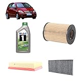 Kit tagliando + 5L olio Mobil per Classe A W169 A150/A160/A170/A180/A200 benzina (2004-2012)