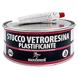 Stucco Vetroresina Barca 750 ml, Stucco Vetroresina per Carrozzeria riempitivo, Stucco Vetroresina Bicomponente rinforzato, Stucco Resina per Legno con Catalizzatore per Vetroresina incluso