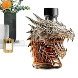 Dragon Whisky Decanter - bottiglia di liquore da collezione, caraffa vetrata creativa | Display da bar gotico, un unico Whisky Fask per uomini Regali di regalo per il Regalo per Bachelor Decor
