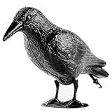 OFFO Corvo Scaccia Piccioni,Spaventa Piccioni e Uccelli,Corvo Finto da Balcone,Corvi Finti Anti Piccioni in Polietilene,Scaccia piccioni Corvo da Balcone e Giardino 1 Pezzi