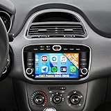 2+64G CAMECHO Android 13 Autoradio con Navigatore per Fiat Punto 2012-2015, Radio doppio DIN con schermo 7 pollici Wireless Carplay Android Auto RDS FM Bluetooth WiFi 5G