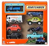 Matchbox - Confezione multipla di 8 veicoli a tema, set con macchinine e camion die-cast in scala 1:64 di cui uno esclusivo, tutti da collezionare, giocattolo per bambini, 3+ anni, HVR81