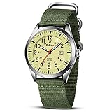 HANPOSH Orologio Uomo Militare Da Polso Impermeabile Analogico Al Quarzo Con Datario - Minimalista Sportivo Tattico in Nylon