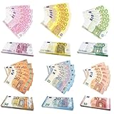 Giugio Soldi Finti,120 Pezzi Banconote di Soldi Giocattolo, Banconote in Euro Valore Nominale 10/20/50/100/200/500, Banconote Euro False per Giocare, Negozio di Aritmetica per Bambini Gioco Accessori