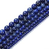 Perle sfuse di lapislazzuli, blu intenso, di qualità AAA, da 2 a 12 mm di diametro, Blue, 4 mm