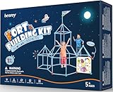 besrey 133 Pz Kit Costruzioni del Forte per Bambini con Gioco di Lancio, Brilla Blu al Buio - Regalo di Natale per bambini,Creative Forts per Ragazzi 5 anni+, Tunnel Gioco per Bambini, Castello, Tenda