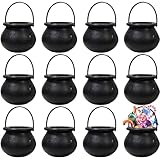 ENCOUN 12Pezzi Mini Calderone Strega, Halloween Calderone Strega, Strega Halloween Decorazioni con Manico, Mini Decorazioni di Halloween, Mini Strega Calderone per Halloween Party Decorazioni