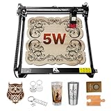 Roomark Macchina per incisore laser, macchina da taglio laser con uscita 5W, incisione di legno e metallo, dimensioni massime di lavoro 400x400 mm, taglierina laser e macchina per incisore