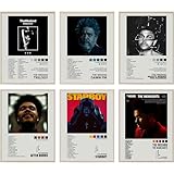 BDSHUNBF Set di 6 Poster Musicali, The Weeknd, Copertine Degli Album, Decorazione Artistica, 20 x 25 cm, Senza Cornice