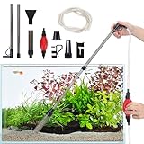 Podazz Aspiraghiaia per Acquario, Cambio Rapido Acquario Kit Aspirasabbia per Acquario con Air-Bag, Aspirapolvere a Sifone 3 in 1 per Cambio Acqua, Rimozione Rifiuti, Pulizia Ghiaia