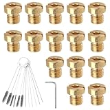 15 Pezzi Getti Carburatore M4 con 16 Kit Pulizia per Dellorto 4mm Set di Ugello Del Carburatore 40 44 46 48 50 52 54 56 58 60 65 70 75 80 85 per Bing, GY6 Hercules Puch Kreidler Zündapp PWK Keihin PE