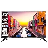 JCL 32HDDTV2023 TV Televisore 32" Pollici HD Ready 720p, Segnale ATV/DVB-T/T2/C/S/S2, 2 x HDMI, USB, Dolby Digital Plus