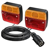 EYPINS Fanali Posteriori Rimorchio,Luci Posteriori Kit,Cavo da 7.5m,IP65 Impermeabile, Luce dei Freni, Indicatore di Direzione,per 12V Rimorchio, Camion