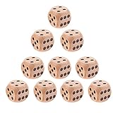 Shuny 10 PCS Dadi in Legno, 16mm Artigianato di cubi in Legno, Dadi Color Legno, Dadi di Legno 6 Lati, Gioco Dado, Dadi Mahjong per Artigianato Fai Fai da, Gioco da Tavolo, Sussidi Didattici