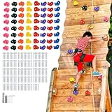 VEVOR 72 Prese per Arrampicata su Roccia di Diverse Dimensioni, Rocce da Arrampicata di Multicolori per Bambini Adulti, con Hardware di Montaggio, Set da Gioco per Parchi Giochi al Chiuso e all'Aperto