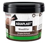 Aguaplast Woodfiller 1 kg Stucco fibrato pronto all’uso per riempire buchi e crepe su legno in mano unica senza ritiro. Colore Neutro