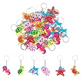JZK 30 Pezzi Portachiavi Vita Marina in Silicone per Bomboniere, Feste di Compleanno e Riempitivi per Sacchetti per Bambini