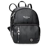 Pepe Jeans Sprig Zaino Casual Nero 20 x 25,5 x 10 cm Pelle sintetica 5,1 L by Joumma Bags, Nero, Taglia unica, Zaino Casual