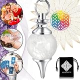 Pendolo Esoterico CRISTALLO DI ROCCA, Pendolino Radioestesia Divinatorio in Pietra naturale di quarzo bianco, GOCCIA d'ACQUA – 14 GR [Soddisfatti o Rimborsati A VITA]