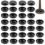 UFURMATE 32 piedini rotondi per sedie da giardino, in ferro battuto, antiscivolo, antigraffio, in plastica, per proteggere i pavimenti (nero)