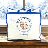 Piumino d’Oca 1 Piazza e Mezza Trentino, Piumone Invernale Caldo e Soffice, 100% Piuma d’Oca Naturale, Imbottitura 360 g/m², Certificato OEKO-TEX - Cm. 200x200