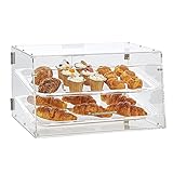 VEVOR Espositore per Pasticceria 2 Ripiani Accesso sul Retro Ripiani Rimovibili in Acrilico Trasparente, Espositore da Pasticceria per Pane Dolci da Pasticceria 510 x 350 x 35 mm Vetrina da Panificio