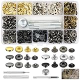 90 Sets Bottoni Automatici a Pressione 15mm,6 Colori Bottoni a Pressione,Bottone Automatico a Pressione con Strumenti,Bottoni a Pressione Metallo per Abiti Decorazione Riparazioni Artigianal