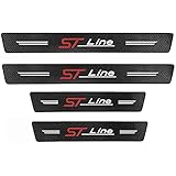 4 Pezzi Battitacco Adesivi Soglie Porte, per ST Line Fibra di Carbonio Auto Esterno Piastra Batticalcagno Protezione Porta Soglia Sticker Car Accessori