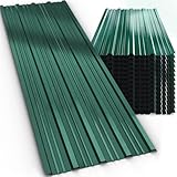 GARDEBRUK® 14x Lamiere Zincate Profilate110x46cm =7m² Lastre Trapezoidali Pannelli Copertura in Metallo Tetto Tettoia Lamiera Grecata Verde