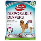 Simple Solution Nuovi ‘True Fit’ Pannolini Monuso per Cani Femmina con Idicatore di Bagnato XXL – 12 pezzi
