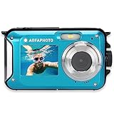 AGFA PHOTO Realishot WP8000 - Fotocamera Digitale Impermeabile, 24 MP, Video Full HD, Doppio Schermo LCD, Zoom Digitale 16x, Stabilizzatore Digitale, Batteria al Litio - Blu