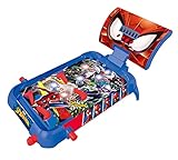 Lexibook, Spider-Man, Flipper elettronico da Tavolo, Gioco d'azione e di riflessi per Bambini e Famiglie, Schermo LCD, Effetti Luminosi e sonori, Blu/Rosso, JG610SP