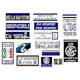 GamesMonkey® - Kit 15 Adesivi Ultras - Inter Internazionale - Campione Calcio Scudetto - Vinile Lucido HD - Made in Italy Impermeabili Esterno Interno Auto Moto Motocross Bici Casco Paraurti