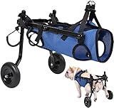 Sedia a rotelle per cani, cane disabile, carrello assistenza cani disabili, carrello per cani, leggero, taglia regolabile, adatto per cani di piccola e media taglia (modello) (blu -M)