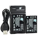 DSTE 2PCS NP-60 Batteria e Caricabatterie Compatibile per Fujifilm FinePix 50i 601 F401 Zoom F410 Zoom F601 Zoom M603 Zoom