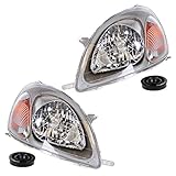 BESTPRICE 2x fari principali anteriori sinistro + destro H4 con servomotore per livellamento fari per tipo Ichikoh, compatibile con TOYOTA YARIS (_P1_)