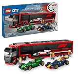 LEGO City Autotrasportatore F1 con Monoposto RB20 e AMR24 F1 - Camion Giocattolo da Costruire con 2 Modelli di Auto da Corsa dei team Red Bull e Aston Martin - Include 2 piloti e Simulatore 60445