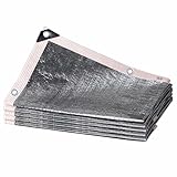 Telo ombreggiante in alluminio riflettente al 99% resistente ai raggi UV per giardino, patio, pergola, auto, tende da sole 5 x 6 m, copertura per baldacchino esterno