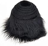 Muslong - Nastro in pelliccia sintetica, ideale per fai da te, cucito, decorazioni, 5 x 150 cm (nero)