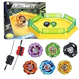 DEZAWRTY X Trottola Stadio Set da Battaglia con X Acceleration Rail - 6 trottole, 2 lanciatori e stadio, arena di battaglia per bambini dai 6 anni in su, giocattolo da combattimento per ragazzi